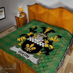 Scottish Dixon Irish Coat of Arms Family Crest Quilt Irish National Tartan Irish County Quilts