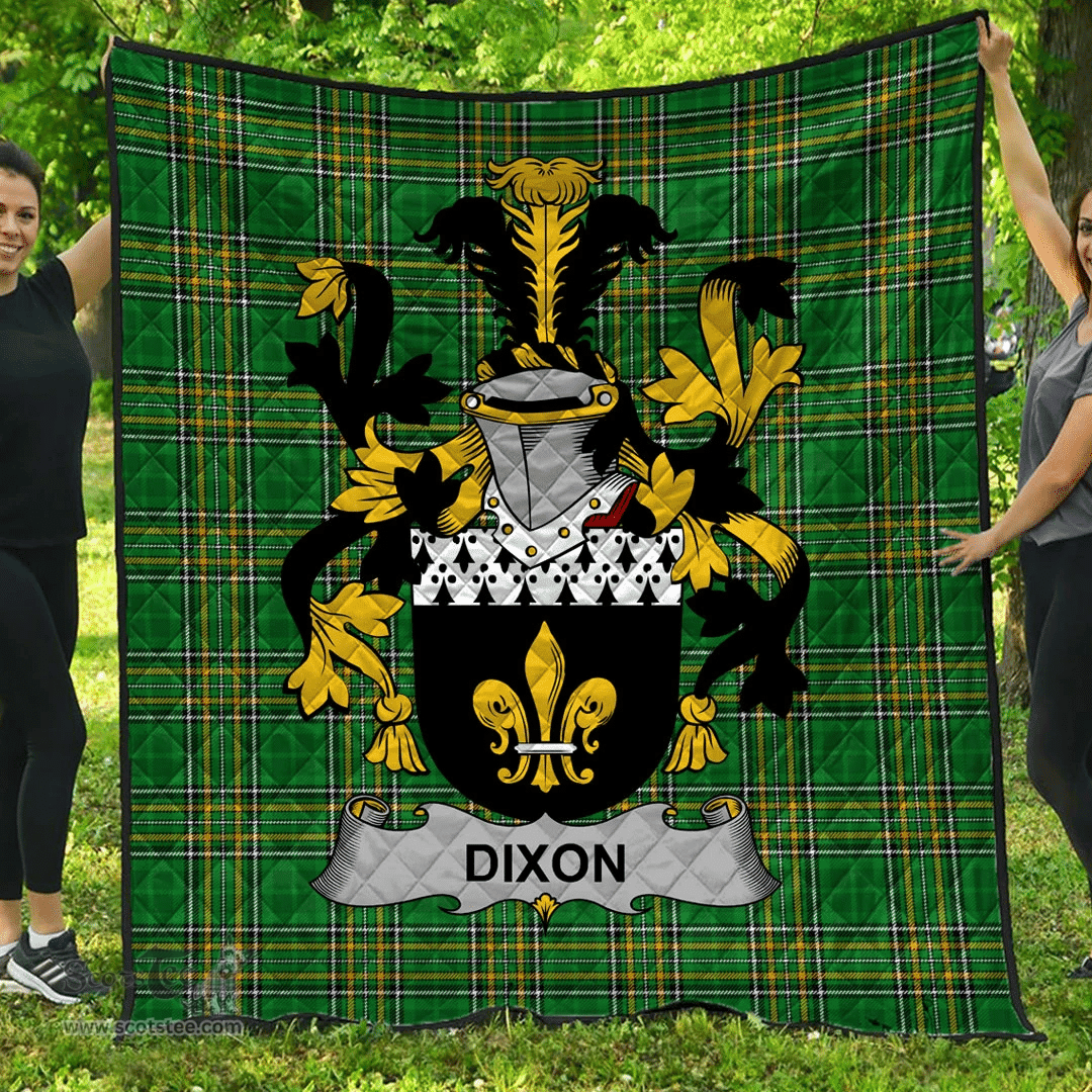 Scottish Dixon Irish Coat of Arms Family Crest Quilt Irish National Tartan Irish County Quilts