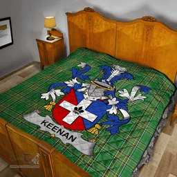 Scottish Keenan Or O'Kinahan Irish Coat of Arms Family Crest Quilt Irish National Tartan Irish County Quilts