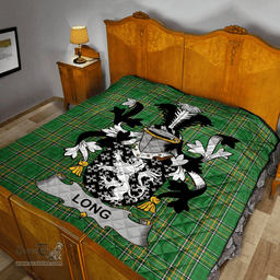 Scottish Long Or Longe Irish Coat of Arms Family Crest Quilt Irish National Tartan Irish County Quilts