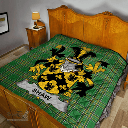 Scottish Shaw Irish Coat of Arms Family Crest Quilt Irish National Tartan Irish County Quilts