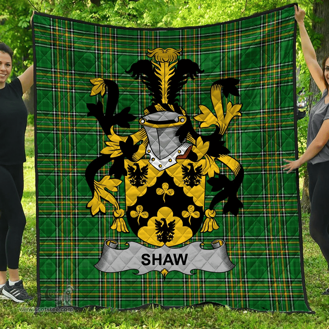 Scottish Shaw Irish Coat of Arms Family Crest Quilt Irish National Tartan Irish County Quilts
