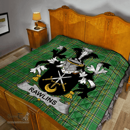 Scottish Rawlins Irish Coat of Arms Family Crest Quilt Irish National Tartan Irish County Quilts
