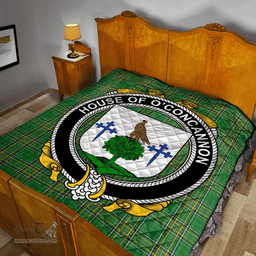 Scottish House Of O'Concannon Irish Coat of Arms Family Crest Quilt Irish National Tartan Irish County Quilts
