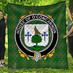 Scottish House Of O'Concannon Irish Coat of Arms Family Crest Quilt Irish National Tartan Irish County Quilts