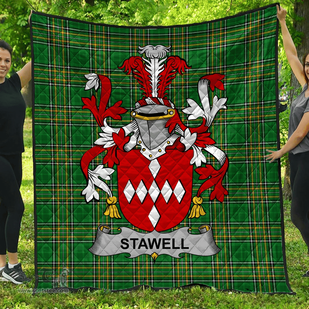 Scottish Stawell Irish Coat of Arms Family Crest Quilt Irish National Tartan Irish County Quilts