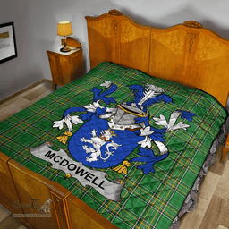 Scottish Mcdowell Irish Coat of Arms Family Crest Quilt Irish National Tartan Irish County Quilts