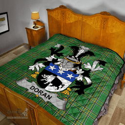 Scottish Doran Or O'Doran Irish Coat of Arms Family Crest Quilt Irish National Tartan Irish County Quilts