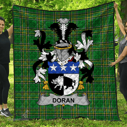 Scottish Doran Or O'Doran Irish Coat of Arms Family Crest Quilt Irish National Tartan Irish County Quilts