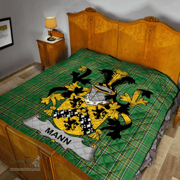 Scottish Mann Irish Coat of Arms Family Crest Quilt Irish National Tartan Irish County Quilts