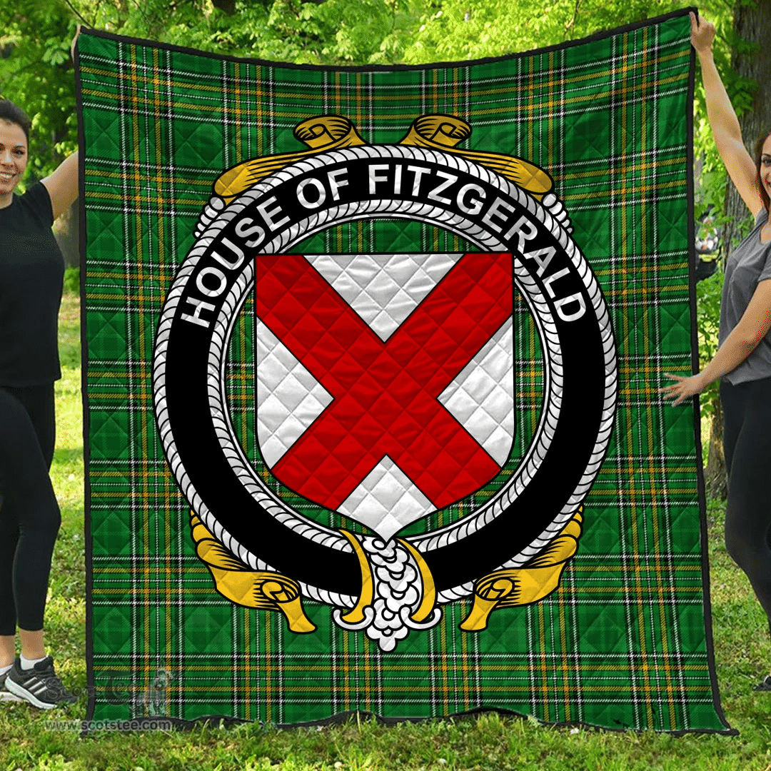 Scottish House Of Fitzgerald Irish Coat of Arms Family Crest Quilt Irish National Tartan Irish County Quilts