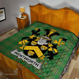 Scottish Wentworth Irish Coat of Arms Family Crest Quilt Irish National Tartan Irish County Quilts