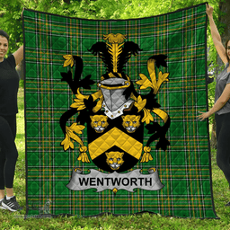 Scottish Wentworth Irish Coat of Arms Family Crest Quilt Irish National Tartan Irish County Quilts
