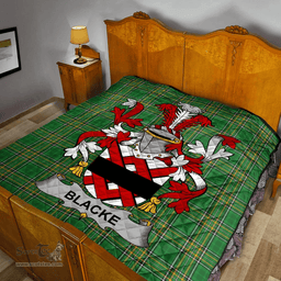 Scottish Blacke Irish Coat of Arms Family Crest Quilt Irish National Tartan Irish County Quilts