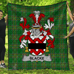 Scottish Blacke Irish Coat of Arms Family Crest Quilt Irish National Tartan Irish County Quilts