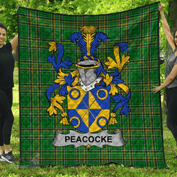 Scottish Peacocke Irish Coat of Arms Family Crest Quilt Irish National Tartan Irish County Quilts