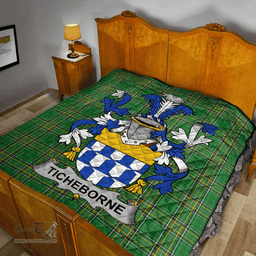 Scottish Ticheborne Irish Coat of Arms Family Crest Quilt Irish National Tartan Irish County Quilts