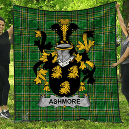 Scottish Ashmore Irish Coat of Arms Family Crest Quilt Irish National Tartan Irish County Quilts