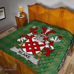 Scottish Blake Irish Coat of Arms Family Crest Quilt Irish National Tartan Irish County Quilts