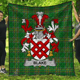 Scottish Blake Irish Coat of Arms Family Crest Quilt Irish National Tartan Irish County Quilts