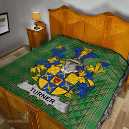 Scottish Turner Irish Coat of Arms Family Crest Quilt Irish National Tartan Irish County Quilts