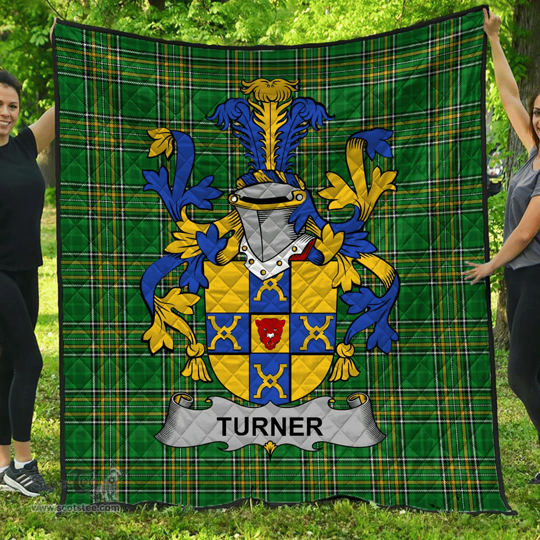 Scottish Turner Irish Coat of Arms Family Crest Quilt Irish National Tartan Irish County Quilts