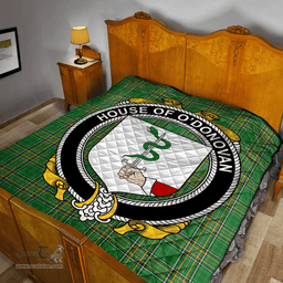 Scottish House Of O'Donovan Irish Coat of Arms Family Crest Quilt Irish National Tartan Irish County Quilts