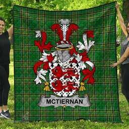 Scottish Mctiernan Or Kiernan Irish Coat of Arms Family Crest Quilt Irish National Tartan Irish County Quilts