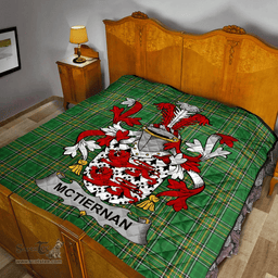 Scottish Mctiernan Or Kiernan Irish Coat of Arms Family Crest Quilt Irish National Tartan Irish County Quilts