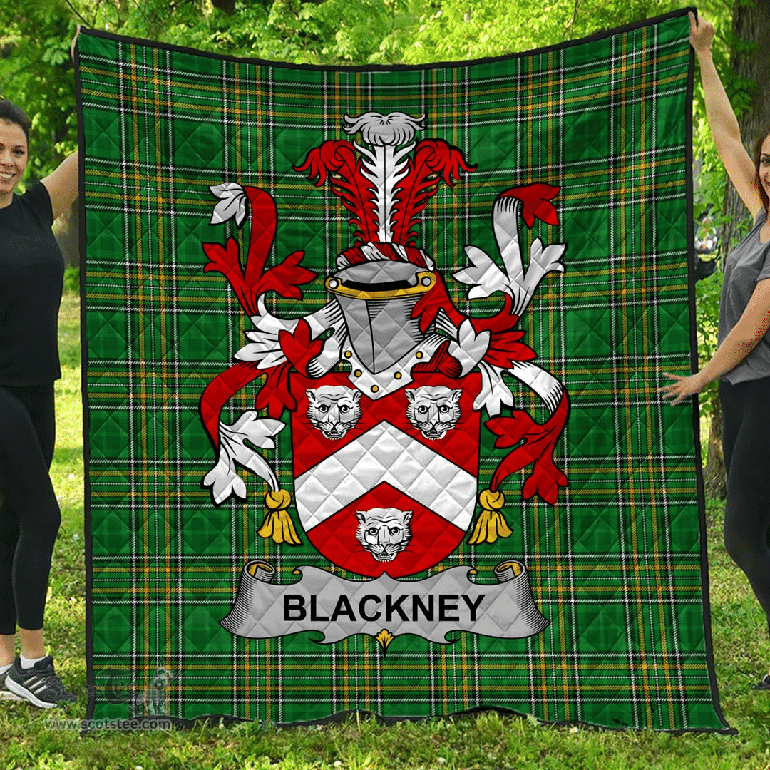 Scottish Blackney Irish Coat of Arms Family Crest Quilt Irish National Tartan Irish County Quilts
