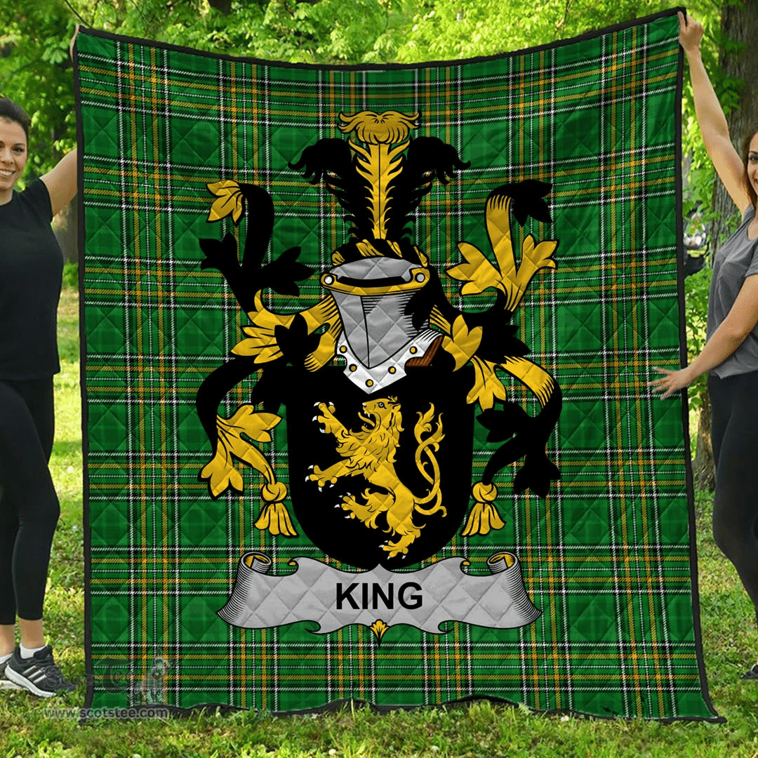 Scottish King Irish Coat of Arms Family Crest Quilt Irish National Tartan Irish County Quilts