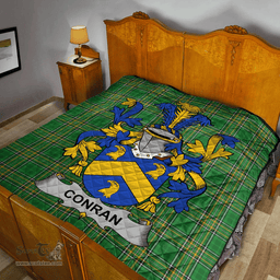 Scottish Conran Or O'Condron Irish Coat of Arms Family Crest Quilt Irish National Tartan Irish County Quilts