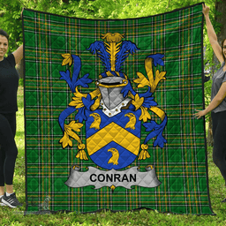 Scottish Conran Or O'Condron Irish Coat of Arms Family Crest Quilt Irish National Tartan Irish County Quilts
