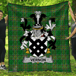 Scottish Vernon Irish Coat of Arms Family Crest Quilt Irish National Tartan Irish County Quilts