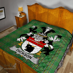 Scottish Dickson Irish Coat of Arms Family Crest Quilt Irish National Tartan Irish County Quilts