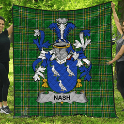 Scottish Nash Or Naish Irish Coat of Arms Family Crest Quilt Irish National Tartan Irish County Quilts