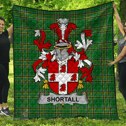 Scottish Shortall Irish Coat of Arms Family Crest Quilt Irish National Tartan Irish County Quilts