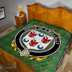 Scottish House Of O'Mullally Irish Coat of Arms Family Crest Quilt Irish National Tartan Irish County Quilts
