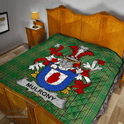 Scottish Mulrony Or O'Mulroney Irish Coat of Arms Family Crest Quilt Irish National Tartan Irish County Quilts