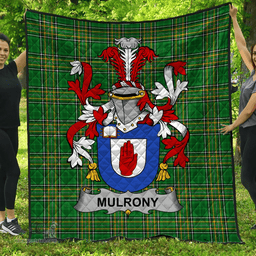 Scottish Mulrony Or O'Mulroney Irish Coat of Arms Family Crest Quilt Irish National Tartan Irish County Quilts
