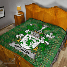Scottish Mcgarry Or Garry Irish Coat of Arms Family Crest Quilt Irish National Tartan Irish County Quilts