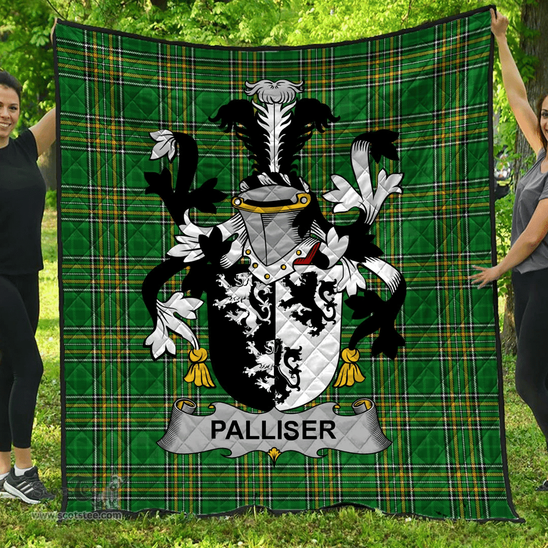 Scottish Palliser Irish Coat of Arms Family Crest Quilt Irish National Tartan Irish County Quilts