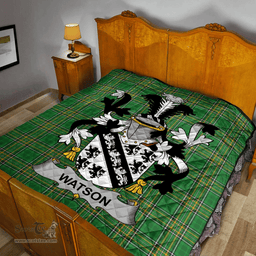 Scottish Watson Irish Coat of Arms Family Crest Quilt Irish National Tartan Irish County Quilts