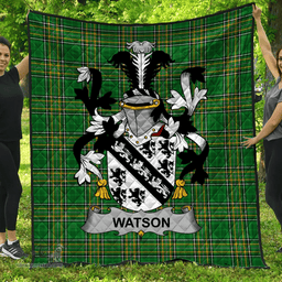 Scottish Watson Irish Coat of Arms Family Crest Quilt Irish National Tartan Irish County Quilts
