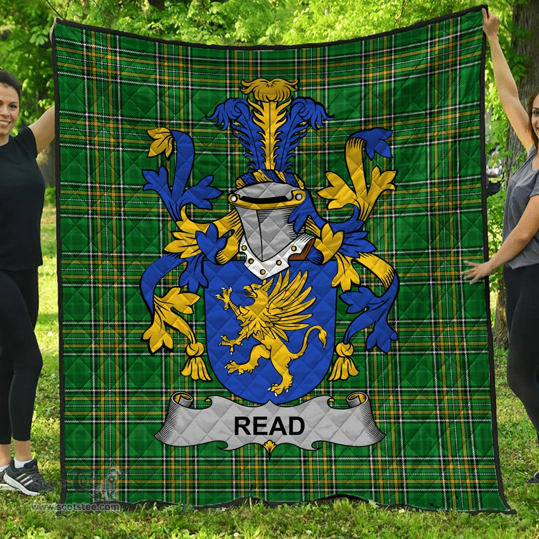 Scottish Read Irish Coat of Arms Family Crest Quilt Irish National Tartan Irish County Quilts