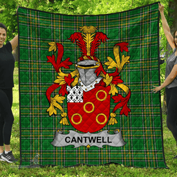 Scottish Cantwell Irish Coat of Arms Family Crest Quilt Irish National Tartan Irish County Quilts