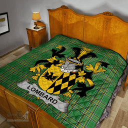 Scottish Lombard Irish Coat of Arms Family Crest Quilt Irish National Tartan Irish County Quilts