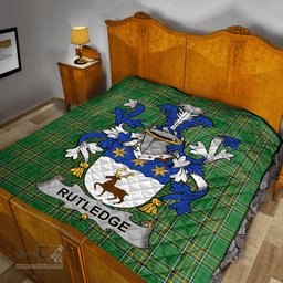 Scottish Rutledge Irish Coat of Arms Family Crest Quilt Irish National Tartan Irish County Quilts