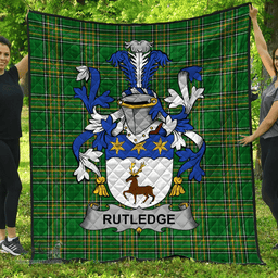 Scottish Rutledge Irish Coat of Arms Family Crest Quilt Irish National Tartan Irish County Quilts