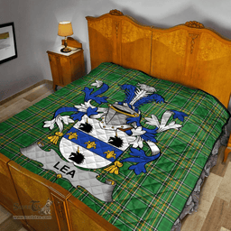 Scottish Lea Or Mclea Irish Coat of Arms Family Crest Quilt Irish National Tartan Irish County Quilts